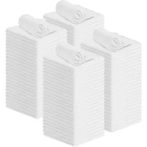 Cotton Shop Rags - (Pack of 100) Size 12x14 Inches Cleaning Rags - Absorbent Shop  and Multipurpose Cleaning  for Automobiles, Industries, Garage and Homes (White)