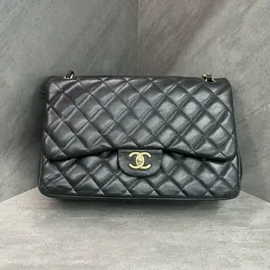 Pre-owned CHANEL SN15 cf jumbo lamkskin gold hardware
