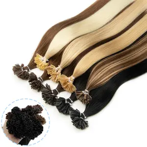 Nail U Tip Human Hair Extensions 12-20 inches Machine Remy Fusion Black Brown Blonde Hair Natural Straight 50pcs 30g/pack Keratin Hair Extensions