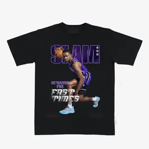 SLAM Cover Tee - De'Aaron Fox Short Sleeve Vintage Graphic T-shirt, Cool Gift Ideas For Sports Fans Tropical men  gifts