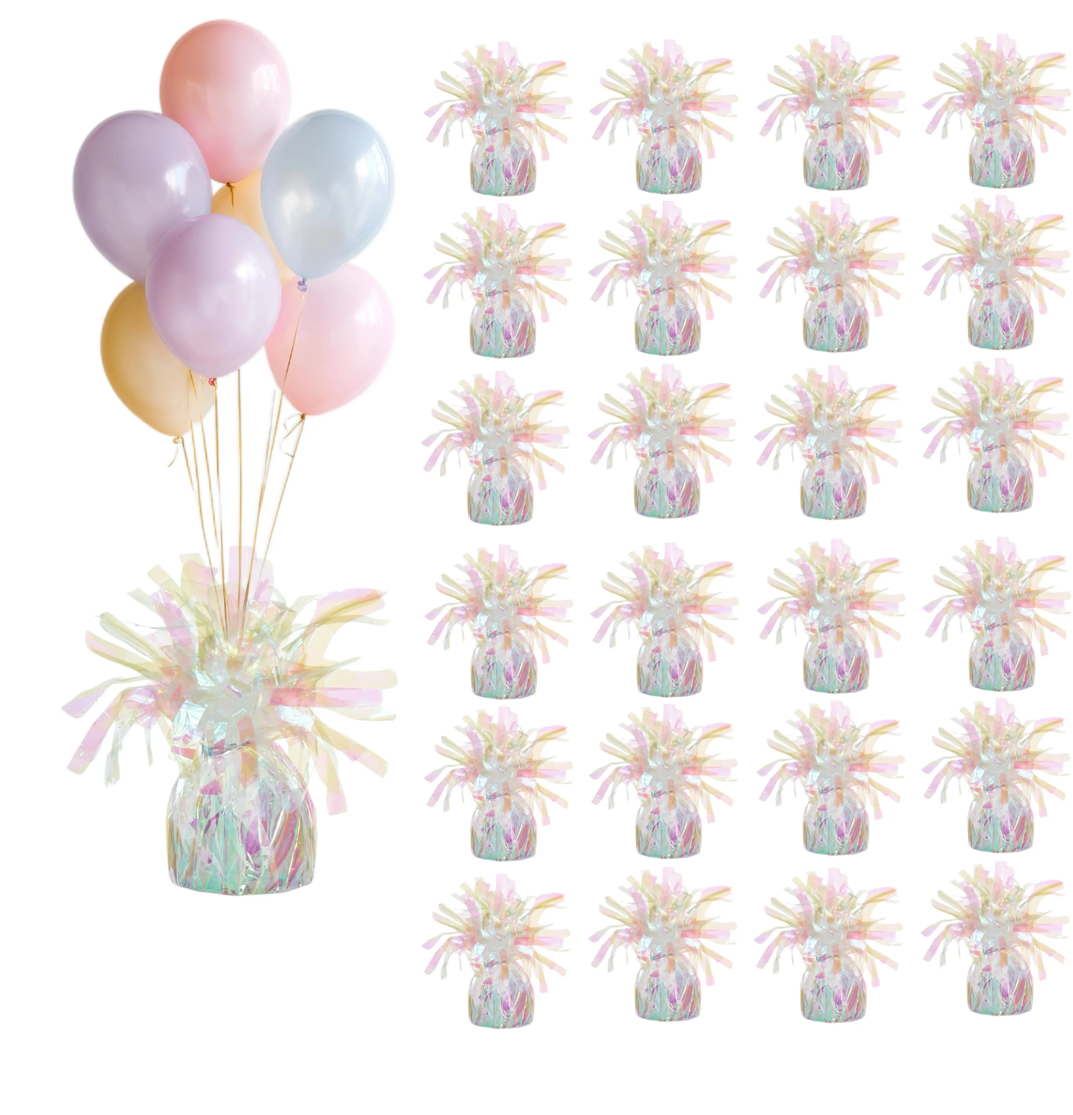 Party Decorations - 24pcs Pastel Balloon Centerpieces with Feathers for Birthday Celebrations and Events