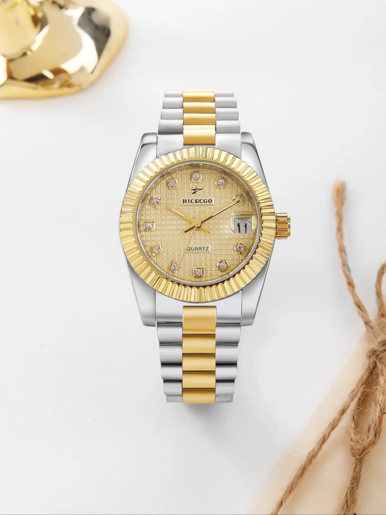 Women's Elegant Analog Quartz Watch, Round Dial, Perfect for Parties & Daily Wear, Includes Gift Box, Stainless Steel Band, Fashionable Wristwatch