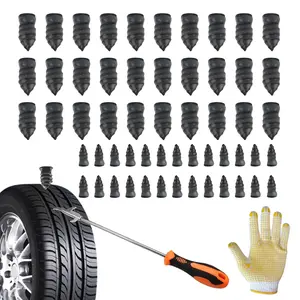 Emergency Tire Repair Kit 60 Pcs Plugs & Hook for Car Motorcycle Truck Anti-Slip Gloves Instant Fix for Flat Tires Automotive Tool cars accessories car stuff girly car accessories cool car stuff