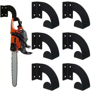 6PCS Chainsaw Wall Mount Brackets, Heavy Duty Metal Chainsaw Hanger Rack for Garage Workshop Garden Tool Storage, Sturdy Wall Hanging Organizer for Chainsaws and Yard Equipment