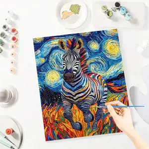 Cartoon Animals Paint by Number Kits for Adults Beginners, Easy Acrylic Simple Paint by Number Kits, DlY Watercolor Paint by Numbers Kits on Canvas Without Frame for Home Wall Decor Home Decoration 16x20inch