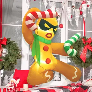 1PC, 3.5FT Christmas Vulgar Gingerbread, Bring Christmas Cane Sugar, Pop Up The Built -in LED Lights Christmas Indoor Garden Home Outdoor Decoration From The Window