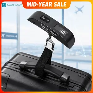 Travel Inspira Digital Luggage Scale, 110lb Portable Hanging Baggage Scale with Backlit LCD Display, Suitcase Weight Scale with Hook & Strong Strap for Summer Travel, Mid-Year Deal Travel Essential, Battery Included, summerwins