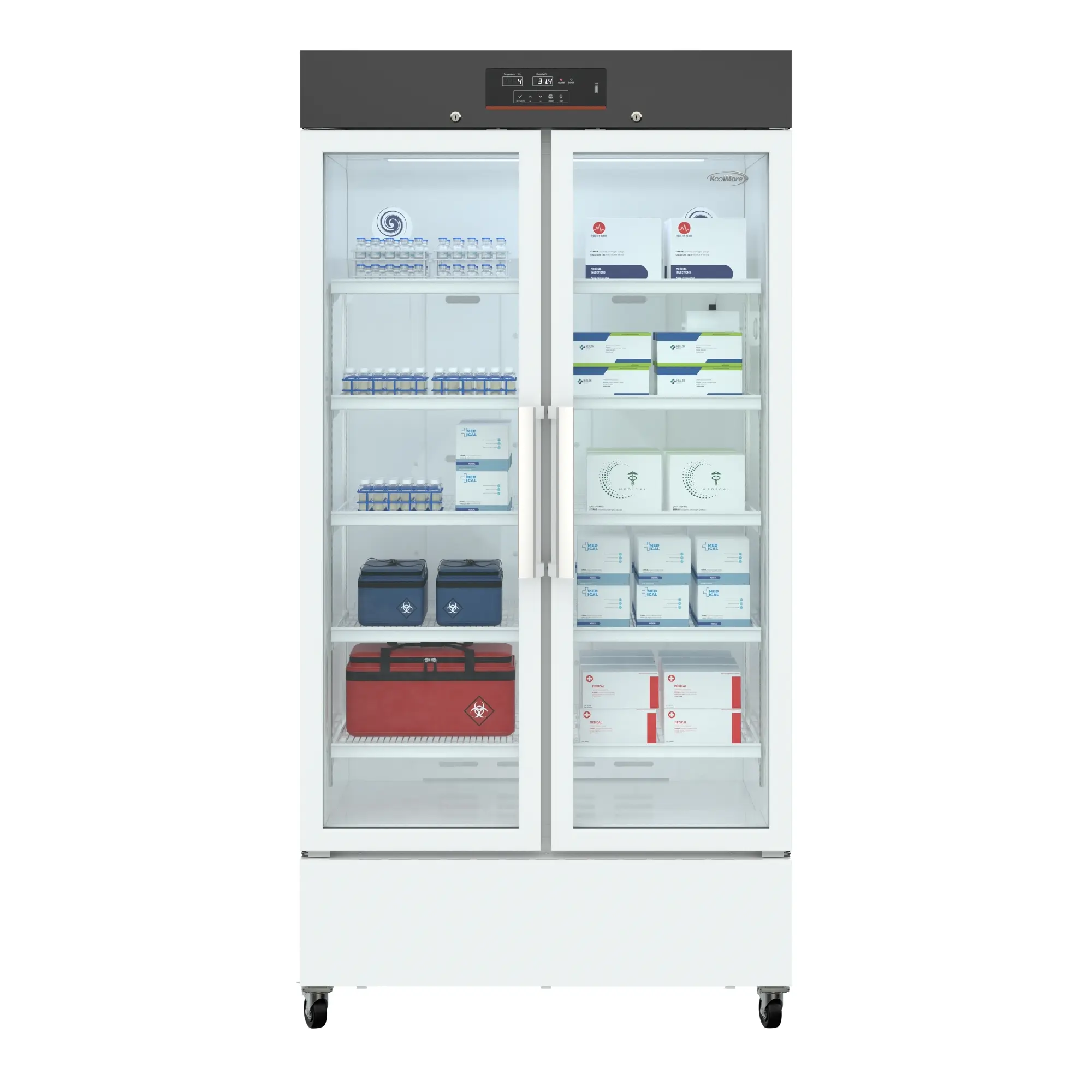 38 in. 27 cu. ft. Medical Vaccine Refrigerator for Pharmacy and Laboratory with Multi-Level Emergency Alarms, UL-Listed in White (KM-PHR-27C)