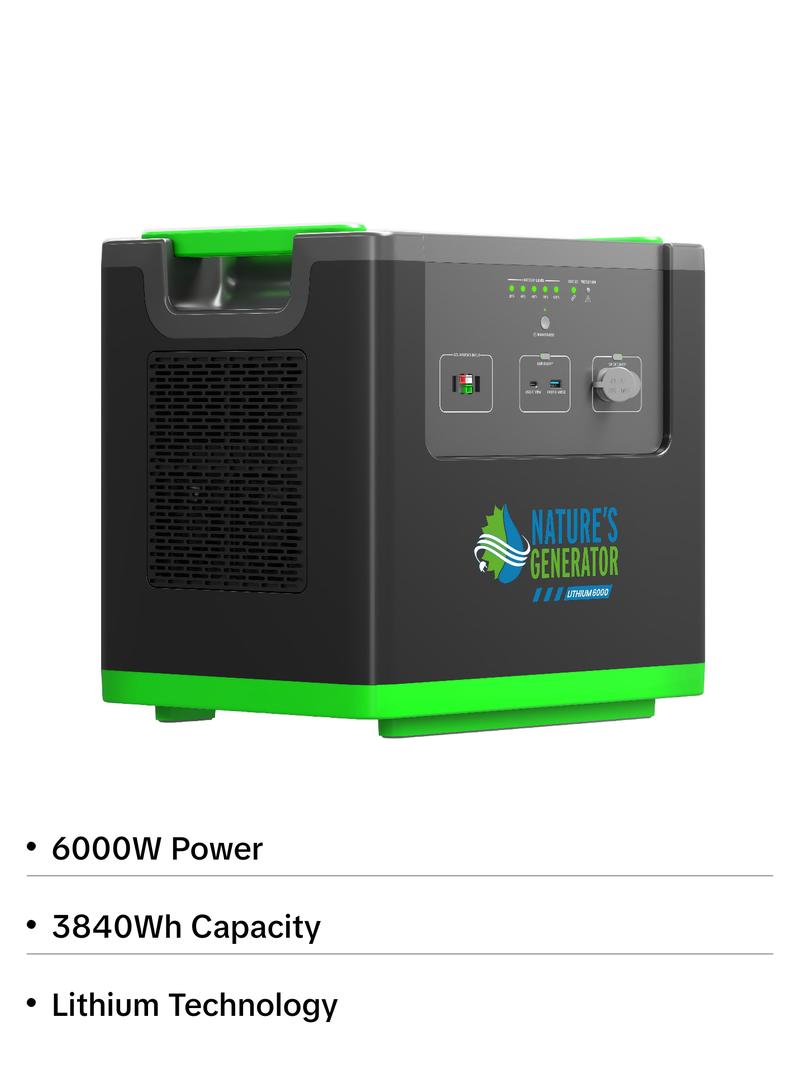 Natures Generato 6000W Solar Generator 3840Wh Lithium Power Pod