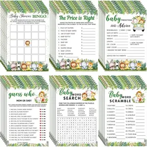 61-Piece Babe Shower Game Set, Wildlife Theme Party Decor, Suitable for Girls or Boys, Fits 20 Guests, Includes Descriptions and Wishes
