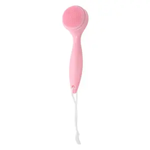 VOCOSTE Soft Silicone Facial Cleansing Brush 5.91"x1.77" with Long Handle 1 Pc