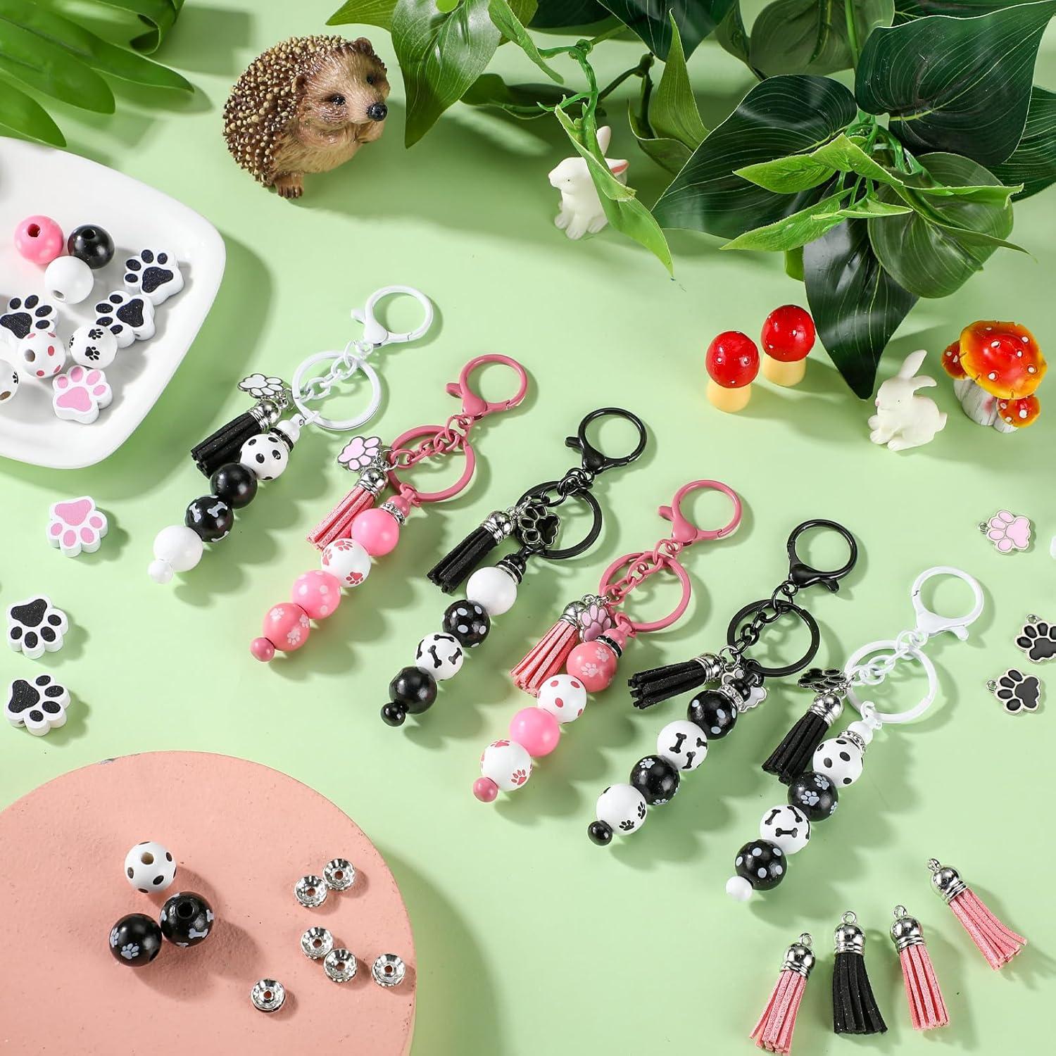 108 bead keychain set, including 10 keychains, 10 lobster chains, 38 various beads, 10 tassels, 10 bull pendants, and 30 spacer beads DIY craft gifts 108 bead keychain set, including 10 keychains, 10 lobster chains, 38 various beads, 10 tassels, 10 bull pendants, and 30 spacer beads DIY craft gifts