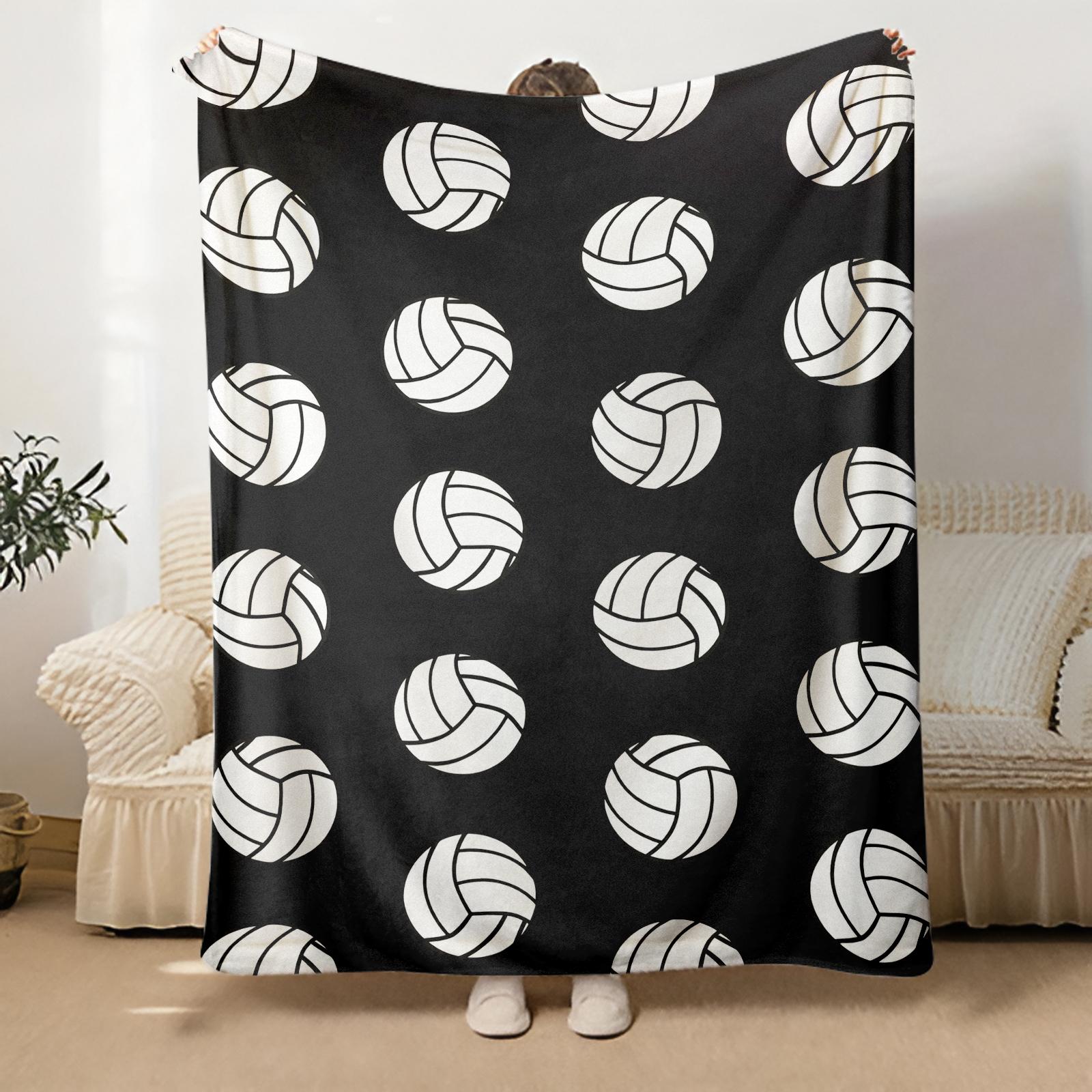 Volleyball Pattern Warm Blanket for Outdoor Sports and Leisure Soft Comfortable Ideal for Sports Enthusiasts and Fans Perfect Christmas or New Year Gift，baseball lover lightweight comfort sofa bed office travel