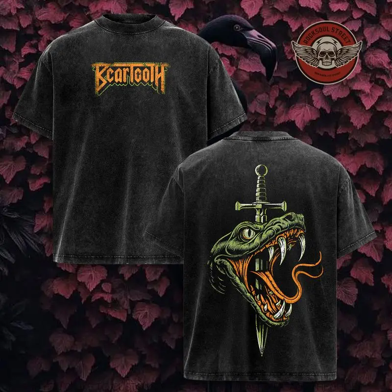 Beartooth "Serpent" T-Shirt, Metalcore Band Tee, Vintage Washed Oversized Shirt, Rock Graphic Streetwear, Dark Grunge Aesthetic Top
