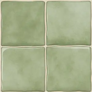 Peel and Stick Green Tile Pattern Wall Decals, Waterproof Oilproof Removable Stickers, 10PCS Self-Adhesive Vinyl Wall Stickers for Kitchen Bathroom Home Decor