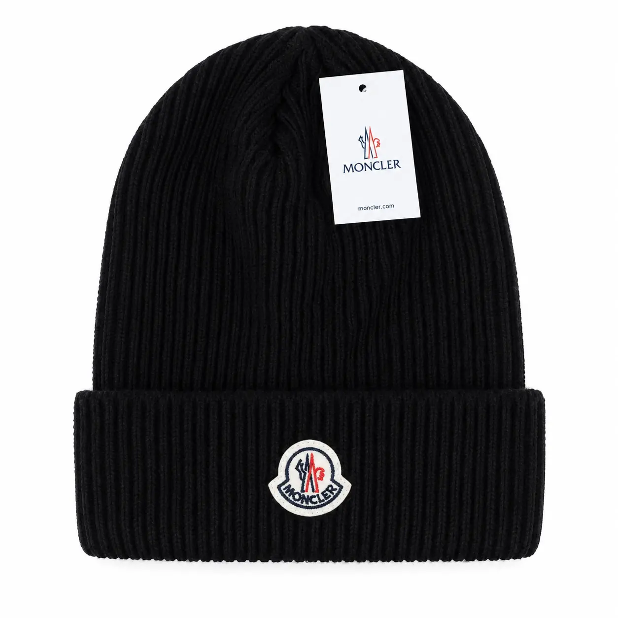 Moncler Wool Beanie Hat – Ribbed Knit Warm Winter Cap