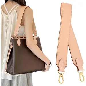 Ankes Genuine Vachetta Leather Replacement Shoulder  - 26 Inch, Light Gold Buckle, Compatible with Tote Bag