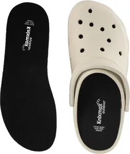Knixmax Outdoor Man's Women's Insoles for Garden Clogs, Ultra-Thin Comfort Shoe Inserts for Crocs, Nurse, Chef, Water Shoes, Waterproof Replacement Barefoot Liners Breathable Pad Black Size 6 /EU39