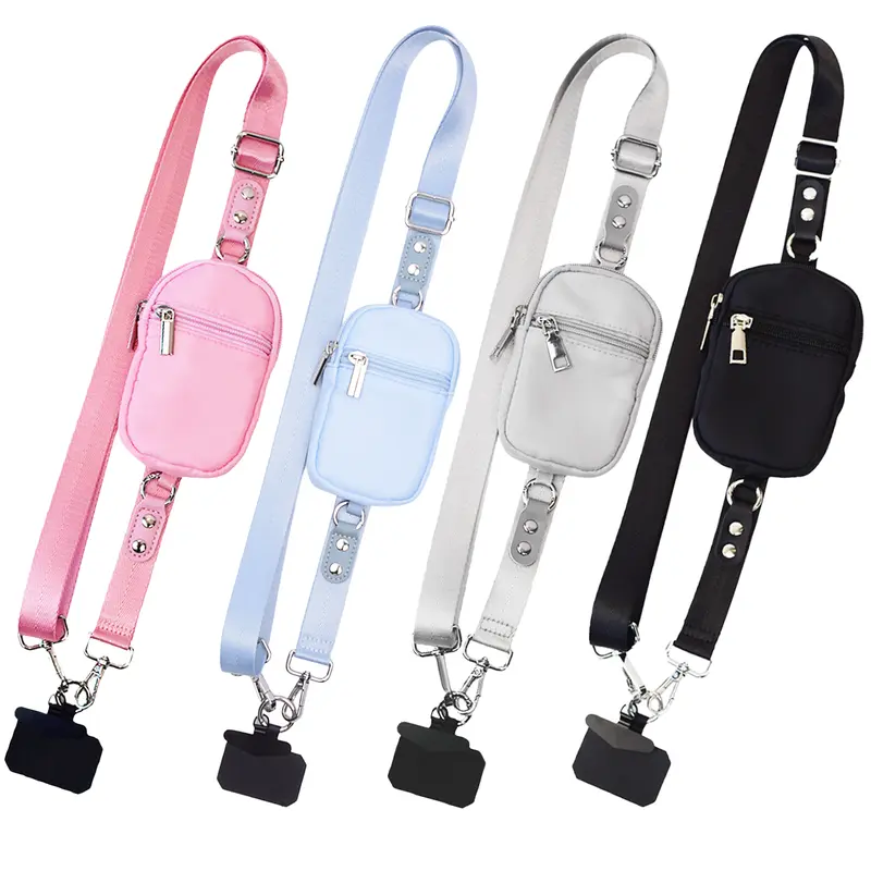 Plus Size Crossbody Smartphone Lanyard Bag Set, Adjustable Length, Universal Unisex Fit with Card Holder & Hook, Ideal for Commute & Travel, Mobile Phone Accessories for Cellphone, Summervibes Backtoschool