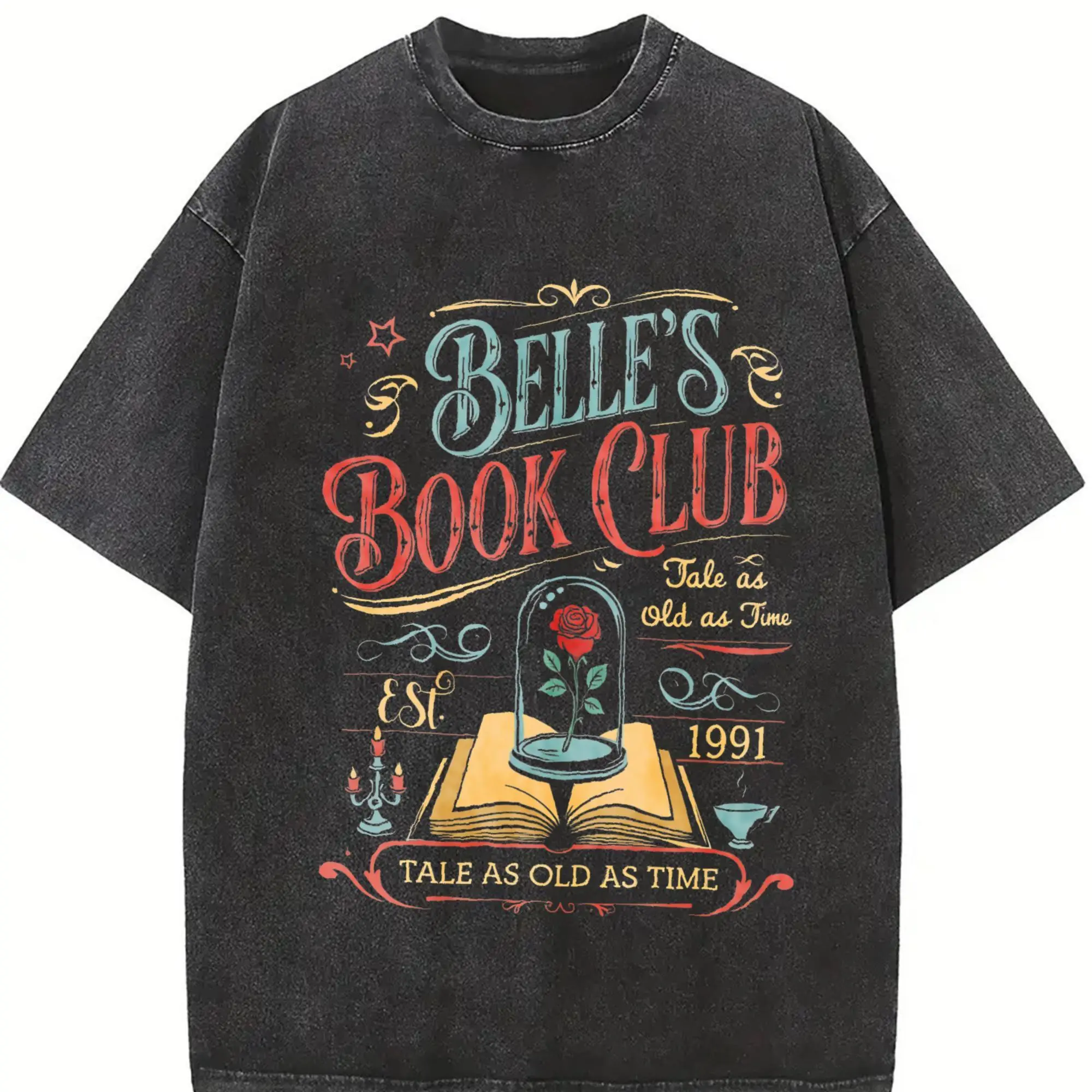 Vintage Belle's Book Club Tshirt, Retro Tale as old as time Shirt, Belle Princess Tee, Book Lover Gift For Her Shirt