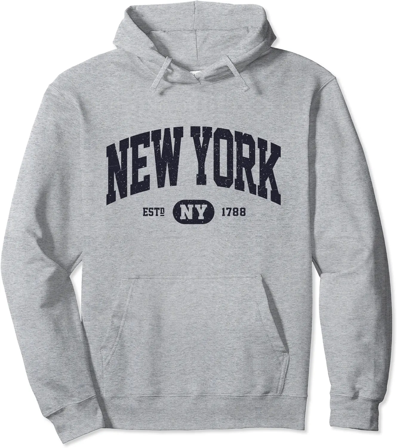 Navy Retro Vintage New York NY Pullover Hoodie - Rubencordov Shop 32B0BG9DQ3JZ