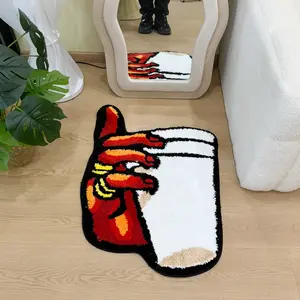 "Hand & Bucket" Graphic Pattern Tufted Mat – Indoor Floor Rug for Bedroom, Living Room & Creative Space | Vibrant Artistic Design, Plush Soft Texture, Durable Tufted Carpet for Stylish Decor & Comfortable Footing