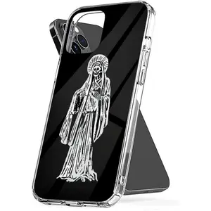 Phone Case Santa Scratch Muerte Spanish for Our Lady Accessories of Holy Death Waterproof Transparent Compatible with iPhone SE 7 8 X XR 11 12 13 14 15 16 Plus Mini Pro Max Samsung Galaxy Note S9 S10 S20 S21 Ultra Plus Protection Cellphone
