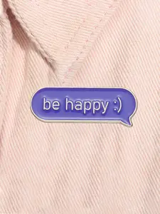 Be Happy Enamel Pin Smiley Mood Comfort Cute Purple Fun Emoji Alloy Brooches Lapel Happiness Statement Backpack Badge Fashion Jewelry Accessories Gifts for Friends Fashion Accessory