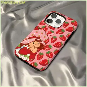 Cute Strawberry Shortcake Phone Case For IPhone 16 15 14 13 12 11 Pro Max X XS XR XSMax 7 8 Plus Glossy Film Hard PC Cover Protection Cellphone seraph phone case summer strawberry Protection Unique
