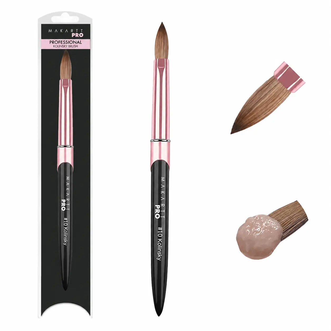 Premium Monomer Resistant Handle 100% Kolinsky Brush