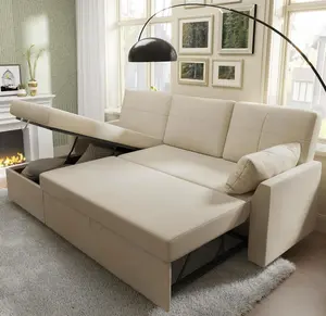 [Ships in 2 Boxes] [Summervibes] AMERLIFE L-Shaped Sectional Storage Sofa with Chaise, Reversible Sleeper Sofa Bed, 2-in-1 Pull Out Couch Living Room Furniture/Best Gift Ideas/Christmas Gifts