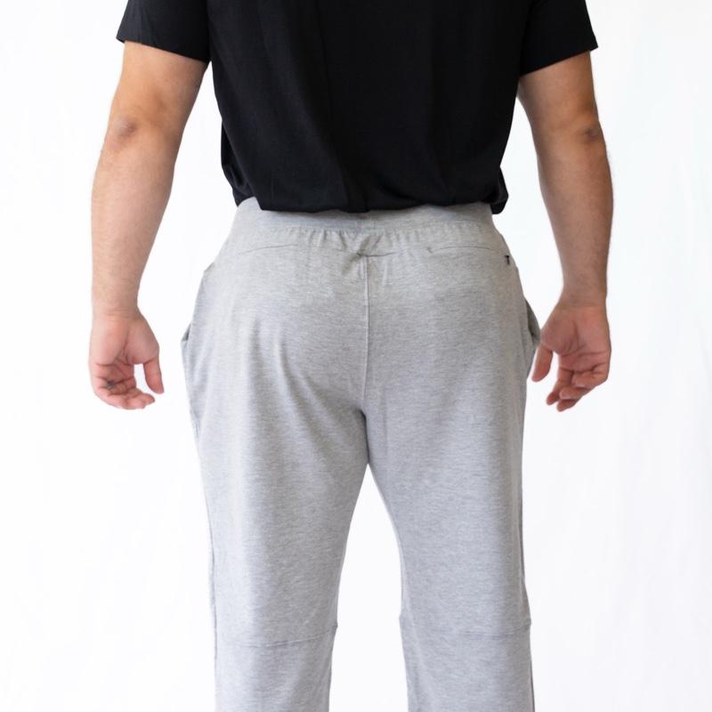 LHBK Bracket Joggers Grey Unisex Mid Rise Sweatpants with Interior Drawstring & Side Pockets True to Size Athleisure Fit