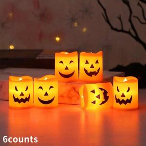halloween ghost face design led candle light, battery powered led candle light, decorative light for home party festival