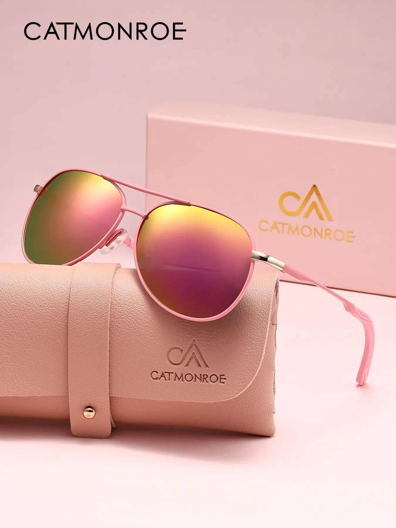 Women's Fashionable Polarized Stainless Steel Uv400 Sun Protective Sunglasses, Durable Metal Frame Design, Ideal for Driving & Casual Wear, Perfect Gift Choice