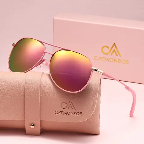 Women's Fashionable Polarized Stainless Steel Uv400 Sun Protective Sunglasses, Durable Metal Frame Design, Ideal for Driving & Casual Wear, Perfect Gift Choice