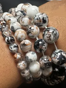 Murano Glass Beads for Jewelry Making, DIY Handmade Accessories, Round Glass Beads in 6mm, 8mm, 10mm Sizes, Perfect for Crafting Projects, Bead Mix