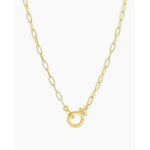 gorjana – Parker Mini Necklace – 18K Gold-Plated or Silver-Plated Paperclip Chain – Adjustable Everyday Jewelry – Elegant & Versatile Gift Idea