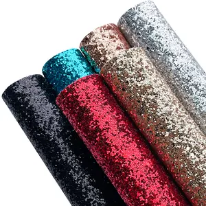 Pack of 7, 8x12-inch glitter PU fabric. Glitter-embellished synthetic leather fabric, ideal for DIY bows, earrings, keychains, necklaces, pendants, and other crafts. Stocked in the U.S.