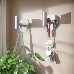 Multi-Purpose Hanging Hook Rack Organizer Heavy Duty Metal Storage Hooks for Door Wall Closet Office Bathroom Bedroom Space Saving No Drill Hanging Organizer for Bags Coats Towels Hats Daily Use Silver