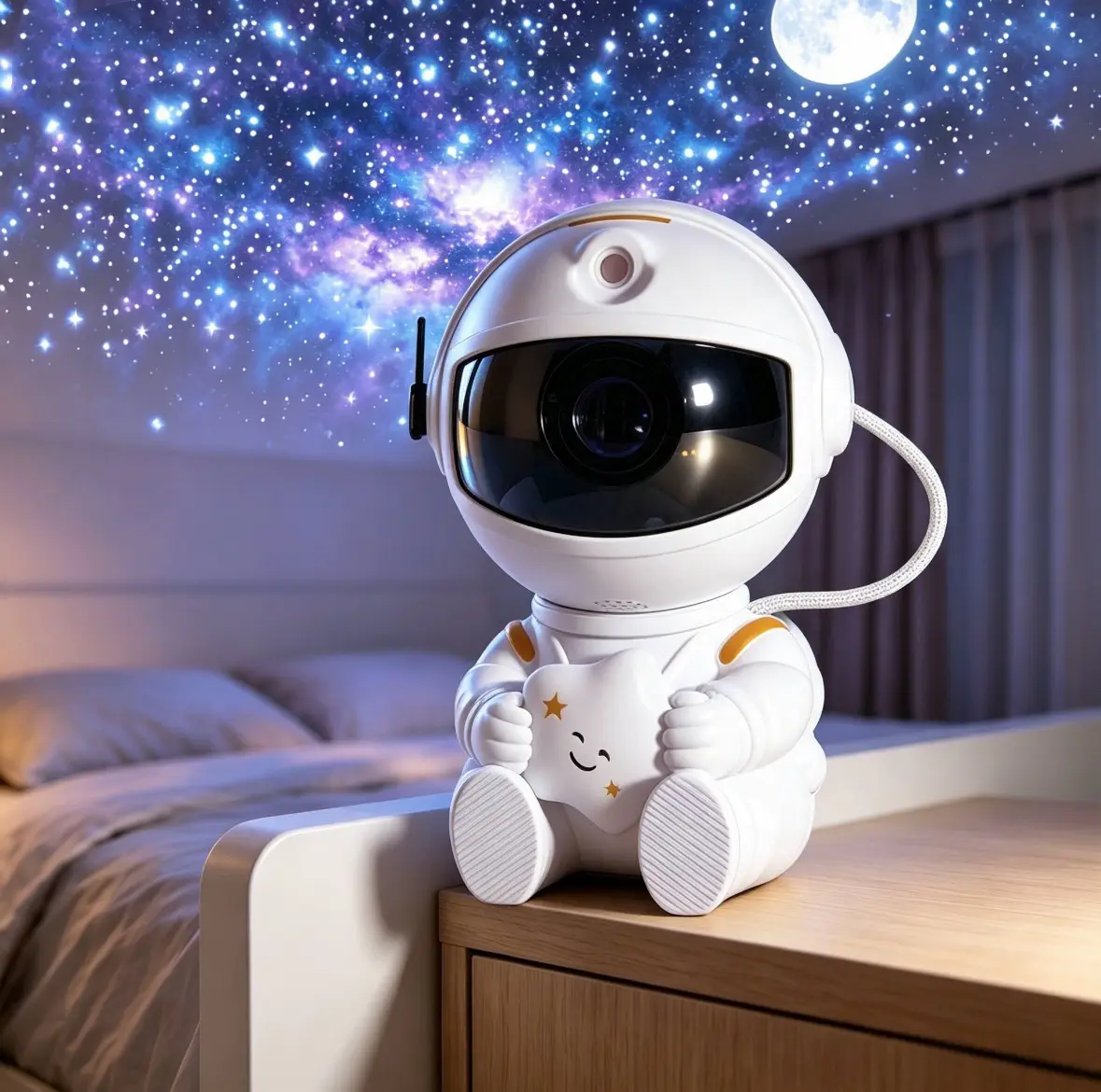 Astronaut Starlight Projector Mood Light - LED Mini Projector with Rotation Nebula, Color Changing Space Effects, Unique Addition to Decor, Christmas Party Gift for Bedroom