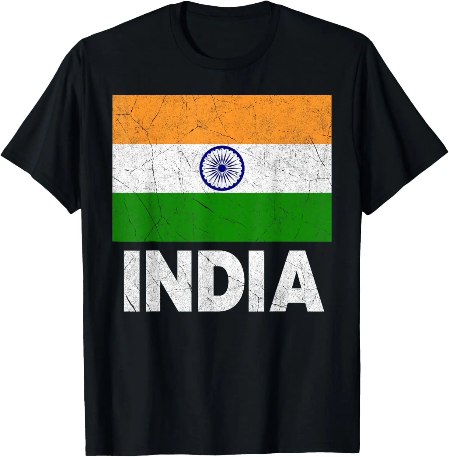 Men's Indian Flag Graphic T-Shirt, 100% Cotton Casual Short Sleeve Round Neck Menswear Top for Birthday Gift Tshirt Streetwear