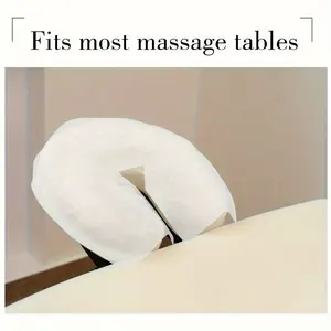 100pcs Disposable Facial Cradle Covers, Ultra Soft Non-Woven Pillow Pads, Luxury Non-Stick Massage Masks, Adjustable for Massage Beds and Chairs