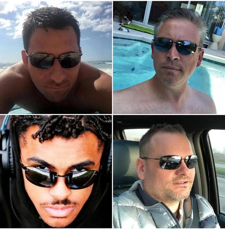 Unisex Lightweight Polarized Sports Sunglasses Tr90 Rimless Frame Outdoor Running Fishing Baseball Driving Shades Outdoorfun