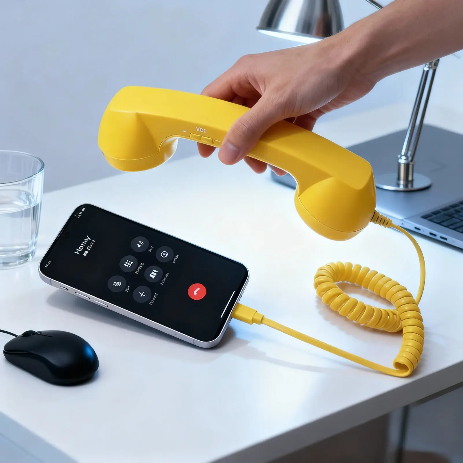 USB-C Interface Retro Phone Handset, Type-C & 3.5mm Telephone Headset for Cell Phones, Vintage Mobile Phone Receiver with USB-C Interface for Video Conferences & comfortable Calls