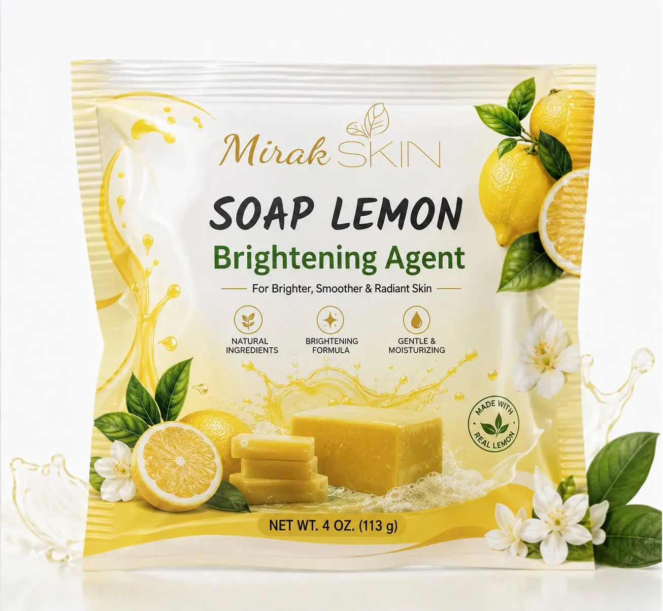 Mymirak Skincares, Lemon Face & Body Soap 4 oz Brightening