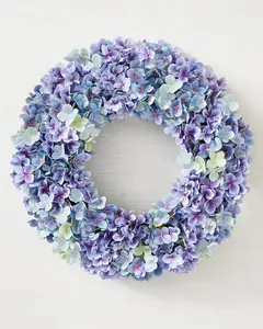 5.5" 24" Outdoor Purple Hydrangea Harmony Wreath, Width 24", Unlit by Balsam Hill