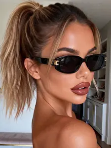 Elegant Oval Modern Fashion Glasses, Classic Design, Perfect Gift for Holidays, Outdoor Activities, Beach Vacations, Street Photography