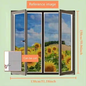 Magnetic Mosquito Net Window Screen, Adjustable Size, High Breathability, No Drilling Required, Easy Installation, Insect Proof Design