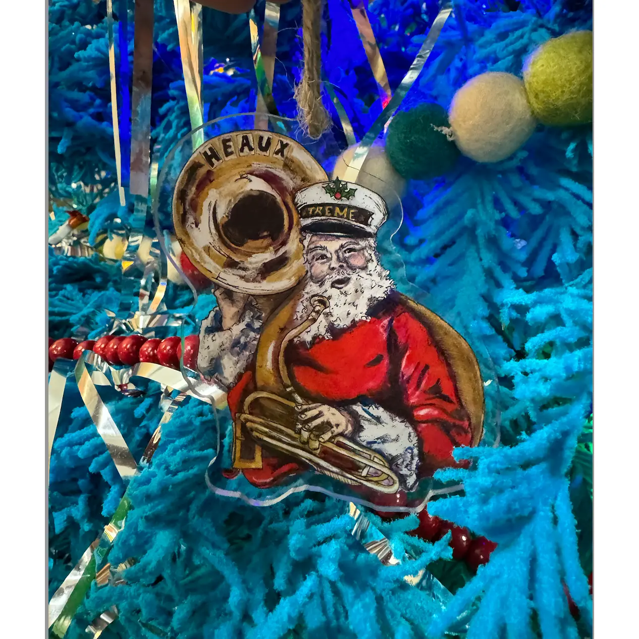 Acrylic Treme Santa Ornament