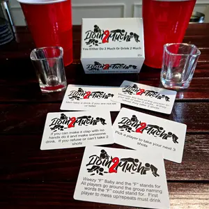 Doin2Much The Wildest Adult Party Card Game 150+ Dares Shots & Laughs for 3+ Players Ages 21+ Perfect for Kickbacks Pre-Game & Game-Night Challenges